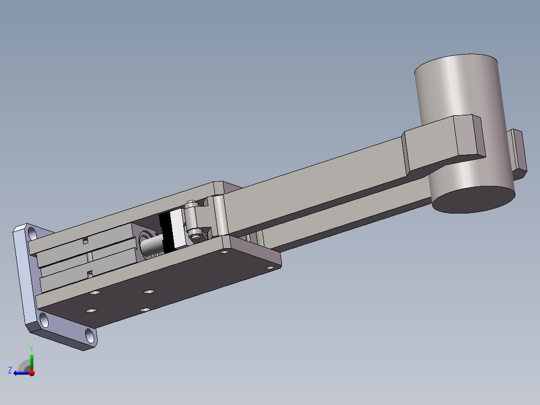 钉耙型气动夹爪气缸夹具两款气缸夹具图纸3d图纸右视图