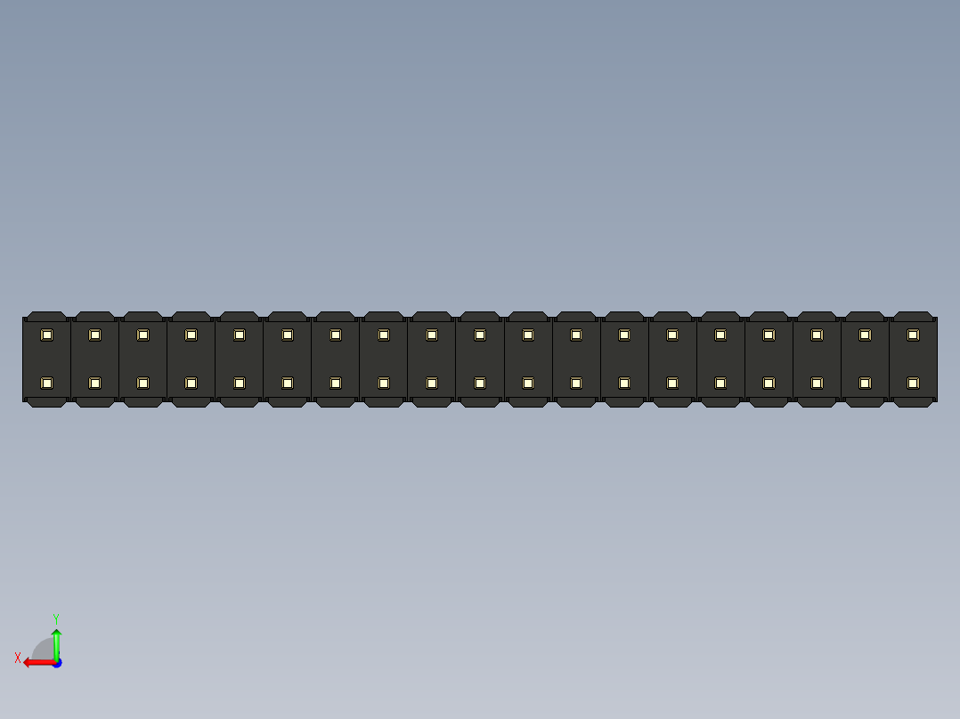 彩色公头100mil（2.54mm）系列-DS1021_black_2x19p_100mil_Type5_rev1.0后视图