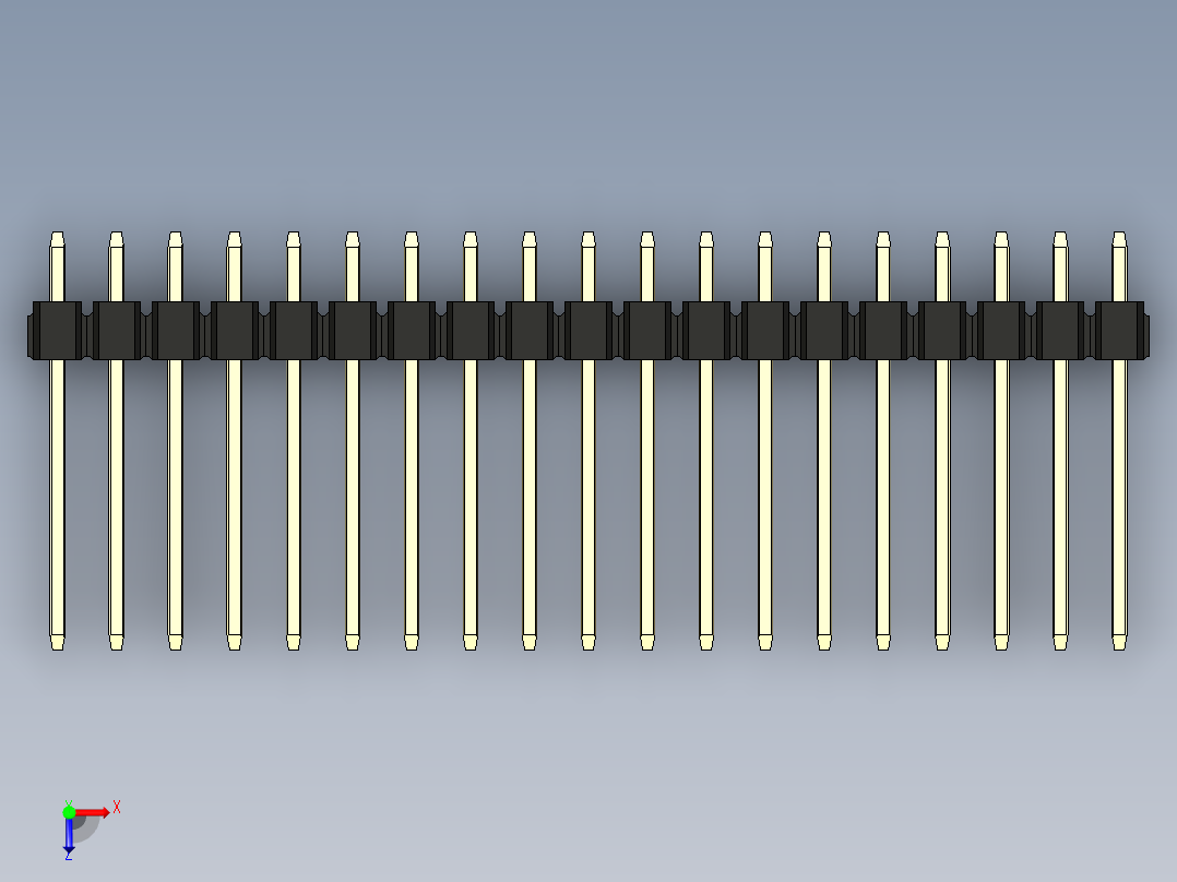 彩色公头100mil（2.54mm）系列-DS1021_black_2x19p_100mil_Type5_rev1.0俯视图