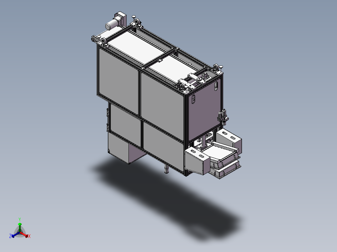 自动送料盒机 物料盒摆放设备正等轴测图