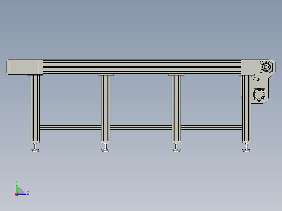 链板流水线左视图