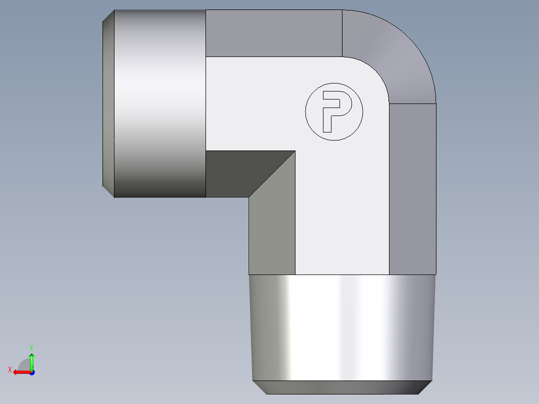 卡套式工业通用硬管接头EO_Male_stud_elbow_WE15LRCFX后视图