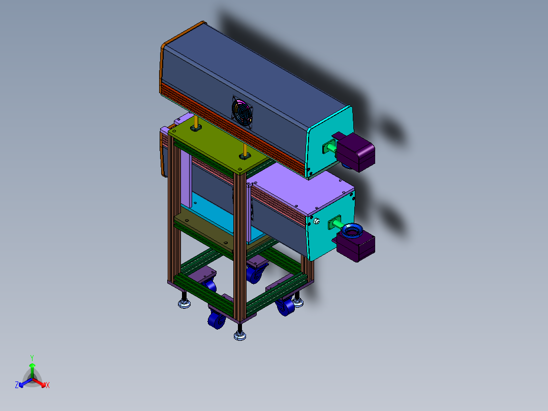 上下激光刀头同轴升降调整装置