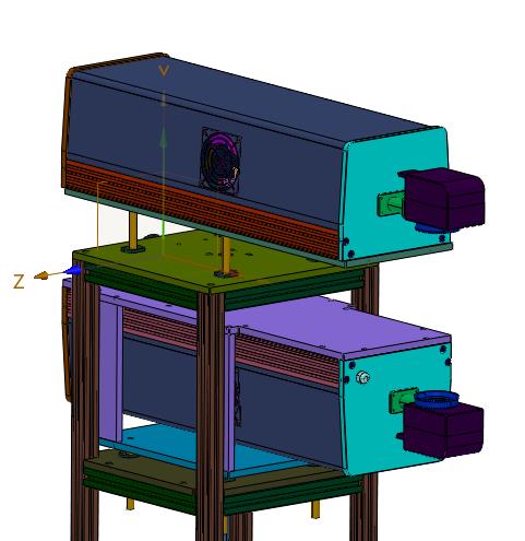 上下激光刀头同轴升降调整装置