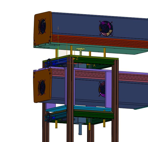 上下激光刀头同轴升降调整装置