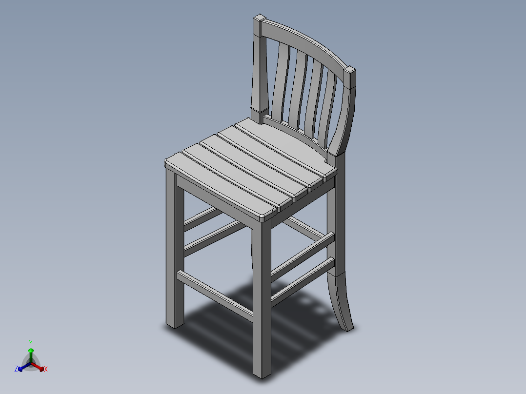 木质椅子正等轴测图