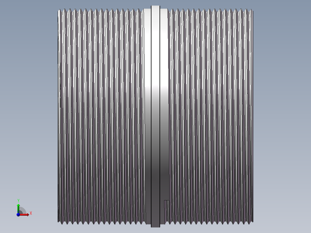 对丝-圆边等径 DN80前视图