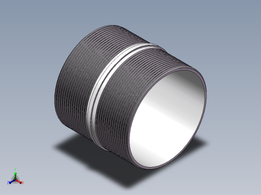 对丝-圆边等径 DN80正等轴测缩略图