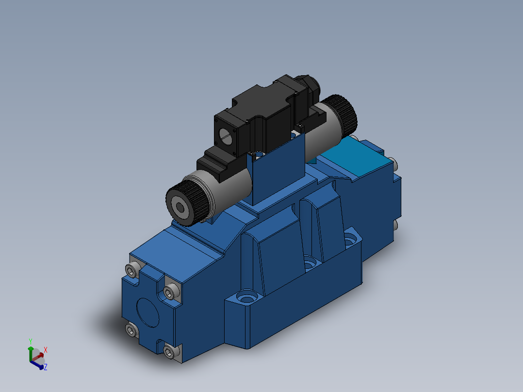 FWH-06直流线盒式电液换向阀正等轴测图