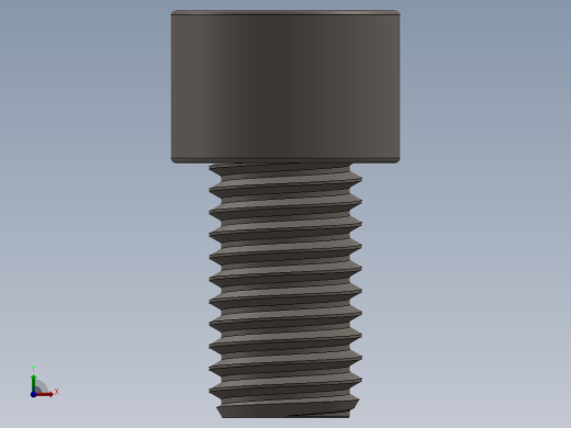 Screw_DIN_912_M12x20F_A2.SLDPRT公制内六角螺钉前视缩略图
