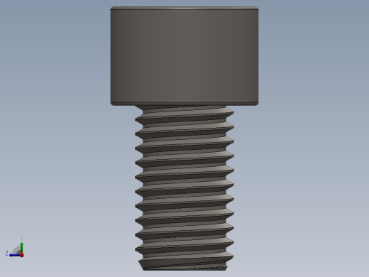 Screw_DIN_912_M12x20F_A2.SLDPRT公制内六角螺钉右视缩略图