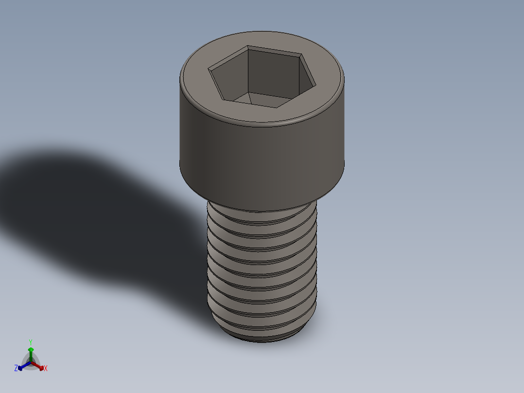 Screw_DIN_912_M12x20F_A2.SLDPRT公制内六角螺钉正等轴测图