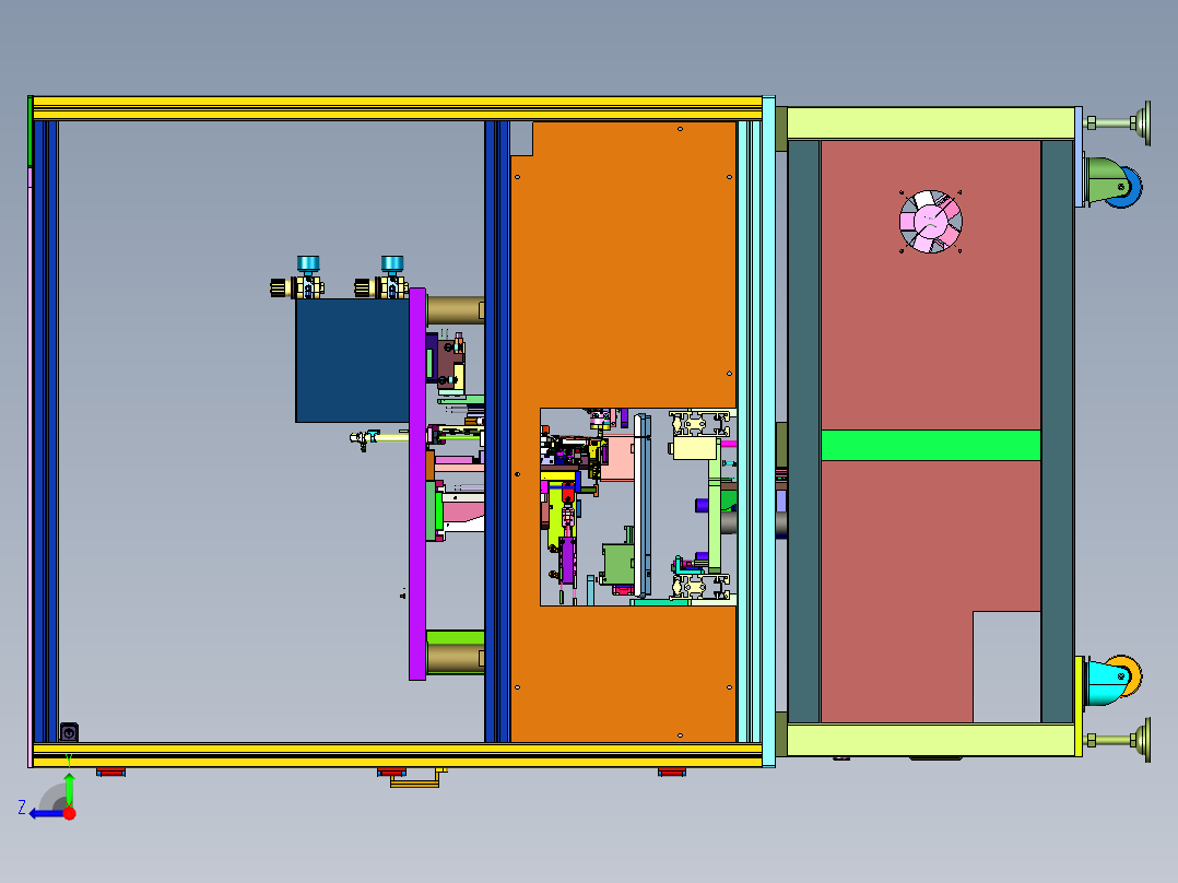 汽车车门门锁可靠性试验台右视图