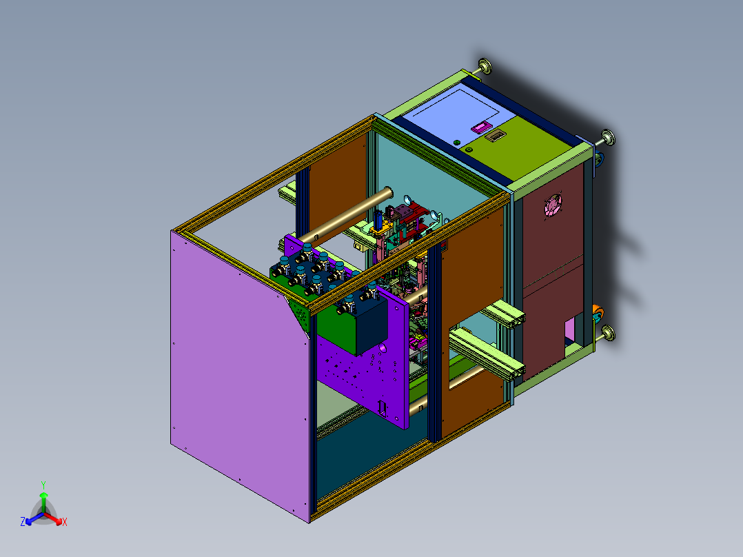 汽车车门门锁可靠性试验台正等轴测图