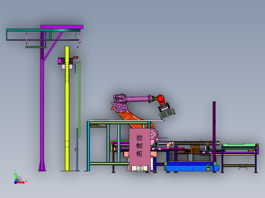 钣金件用的高效稳定型喷粉设备前视图