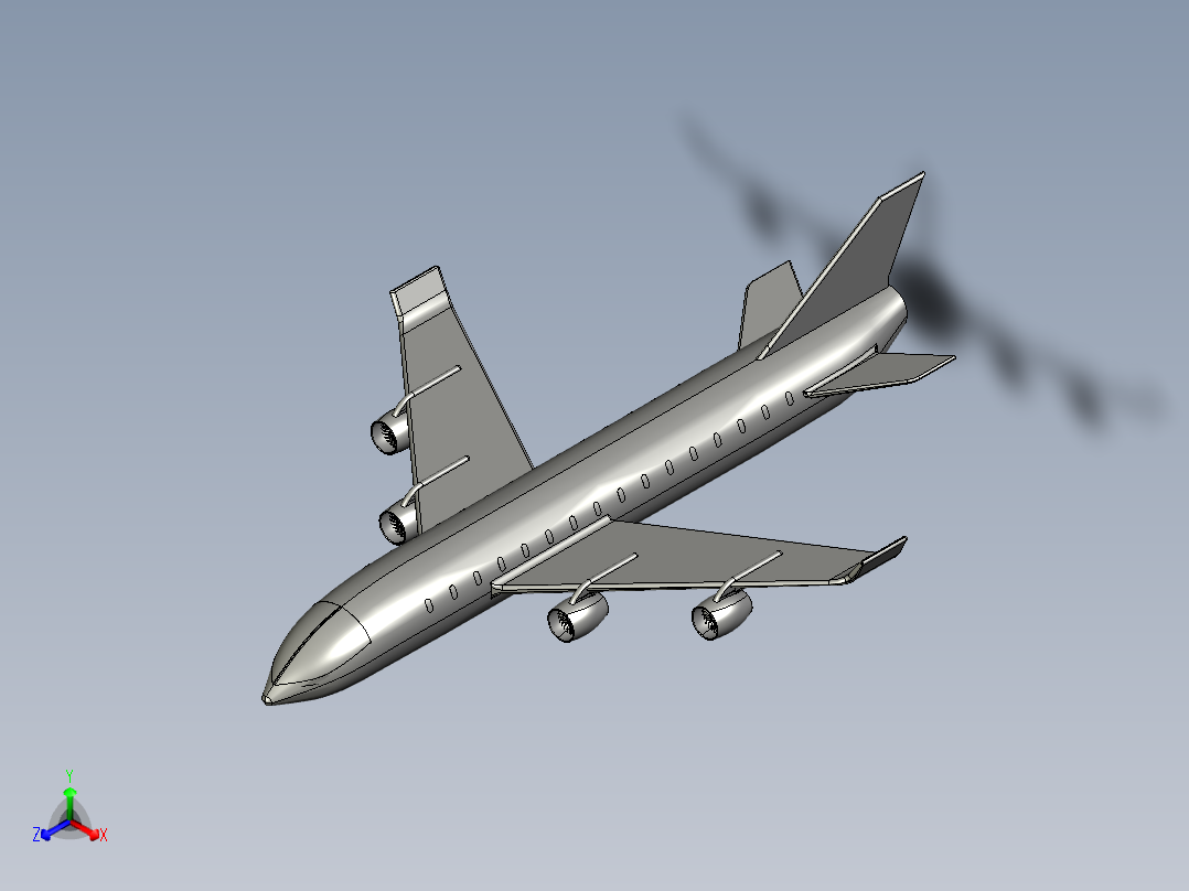 B2004469-闪电蓝飞机模型主视图