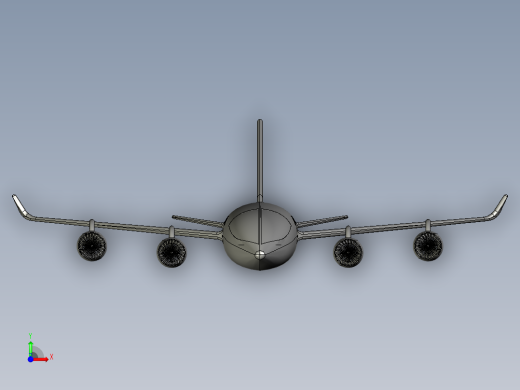 B2004469-闪电蓝飞机模型前视缩略图