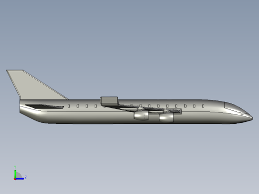 B2004469-闪电蓝飞机模型左视缩略图