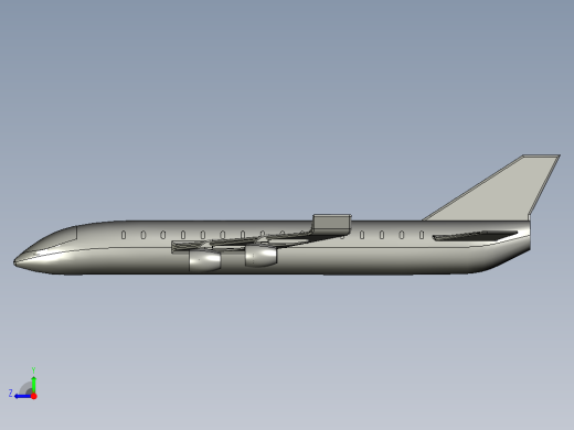 B2004469-闪电蓝飞机模型右视缩略图