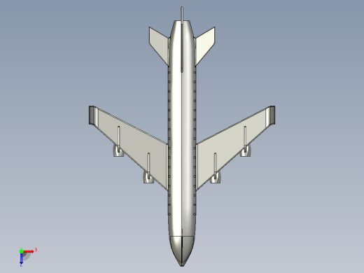 B2004469-闪电蓝飞机模型俯视缩略图