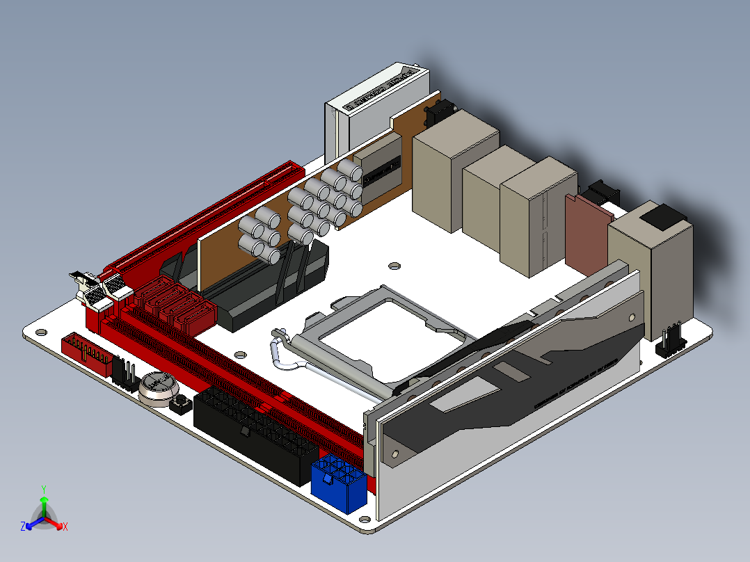 电路板、主板(38)正等轴测图