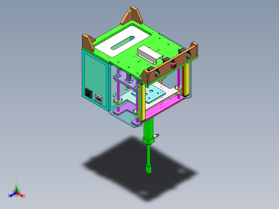 热熔压平设备正等轴测图