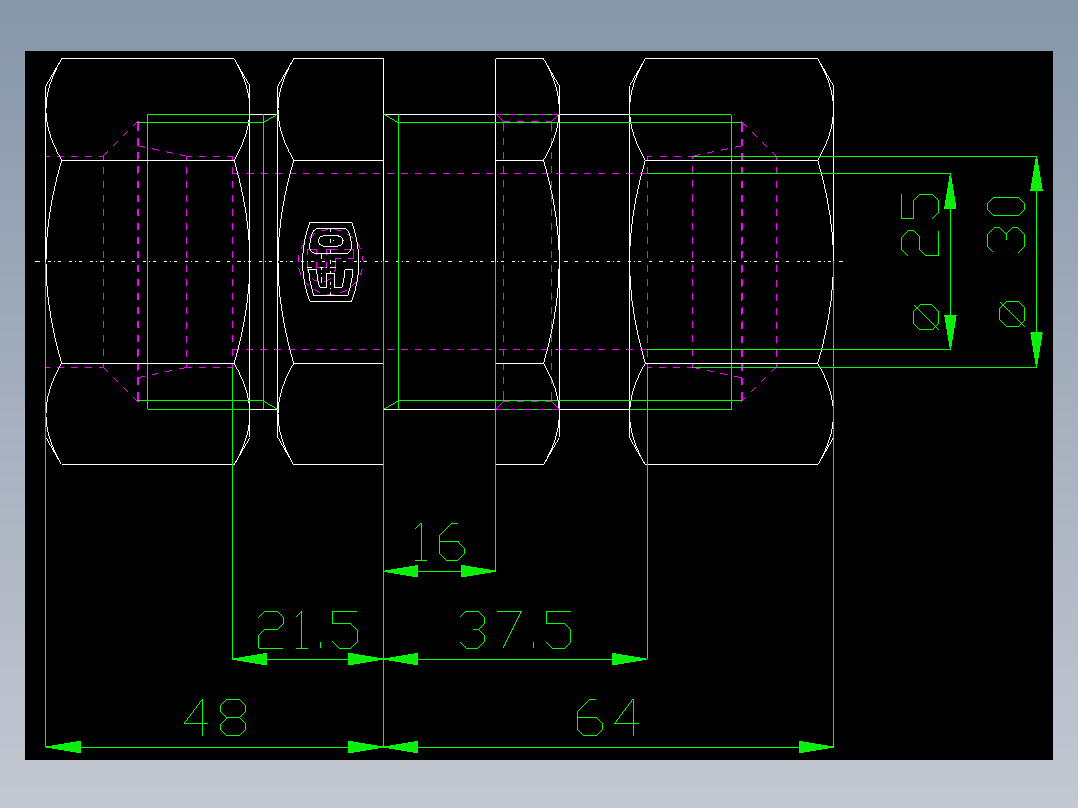 PARKER管接头EO Bulkhead union SV30ZS71(16)_front