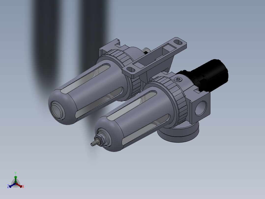 气源三联件正等轴测图