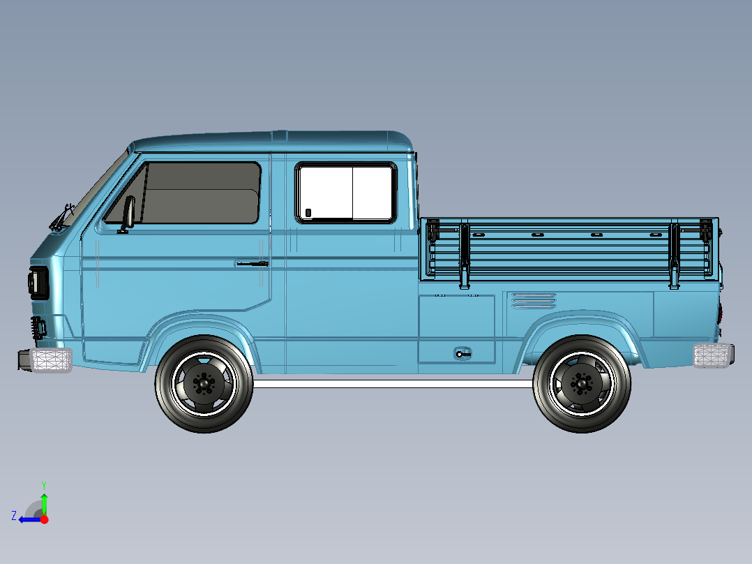 大众 T3 多卡右视图