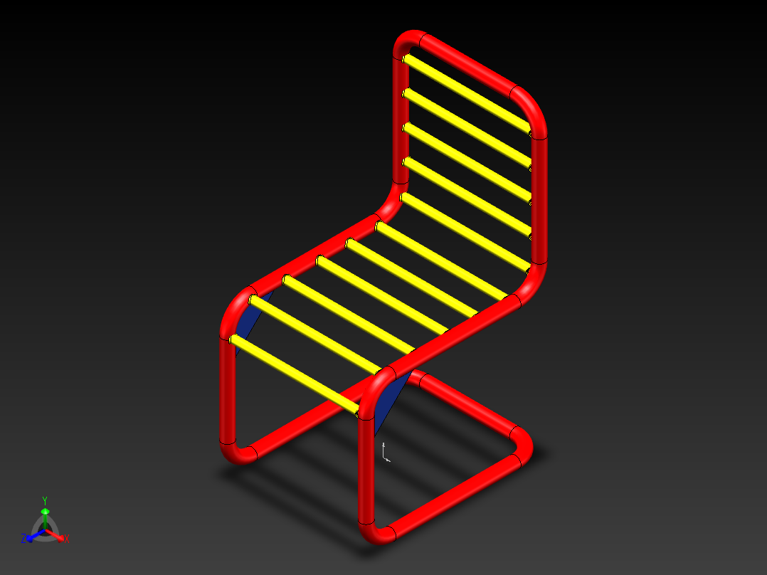 焊件钢管椅子-2015版正等轴测图