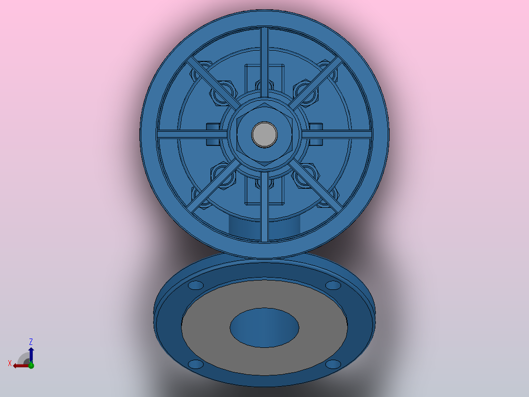 下展式放料阀[下展式放料阀]通径50mm俯视图