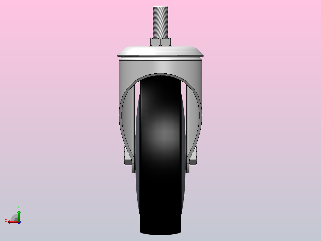 Z09-03-100-401B购物车轮[Z09-03-125-401B]后视图