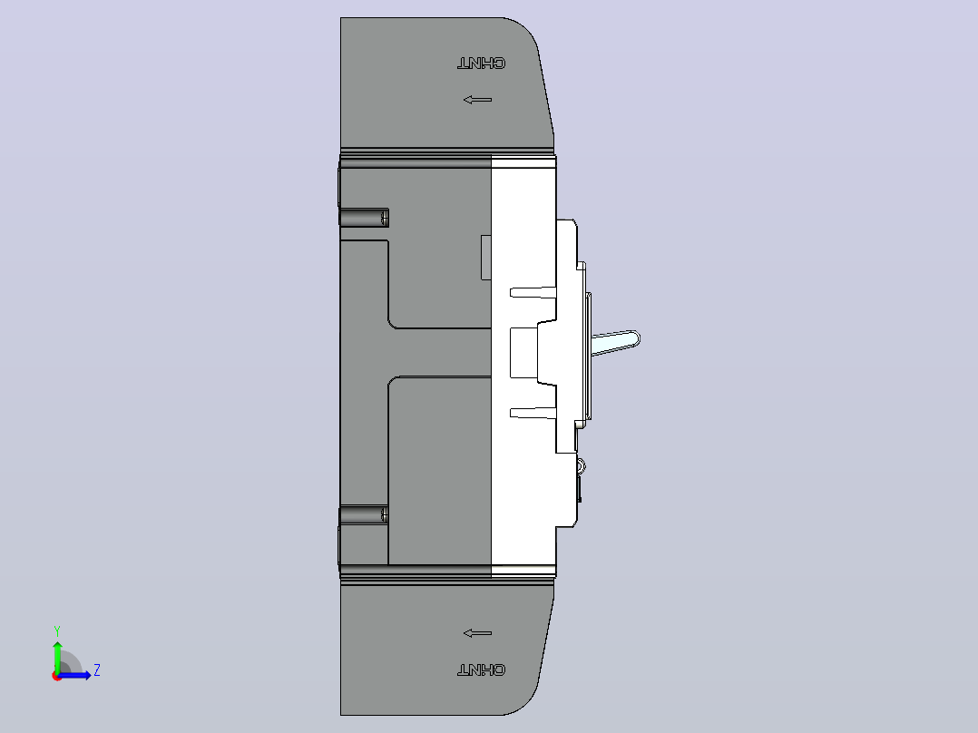 NM5S-125Q 4P塑料外壳式断路器三维模型202209左视图