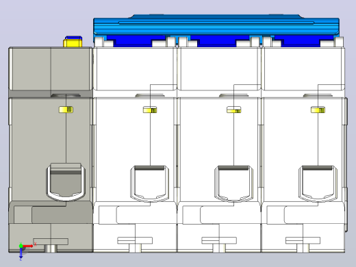 NBPLE-125 3P&amp;N剩余电流动作断路器三维模型202202俯视缩略图