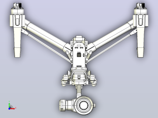 大疆悟 inspire Pro 无人机3D三维设计图纸前视缩略图