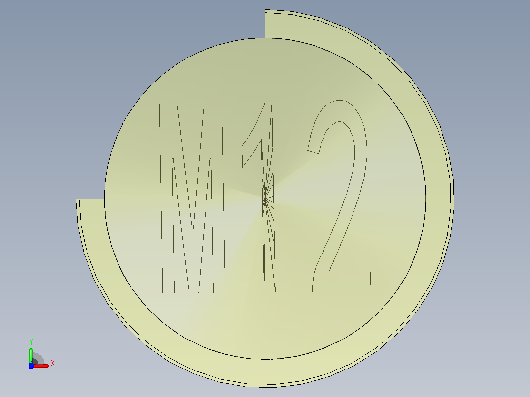 公制螺牙M12前视图