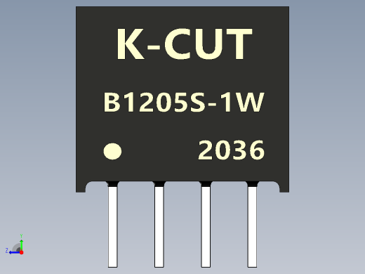 DC DC隔离电源模块B1205S-1W。功率模块转换器右视缩略图