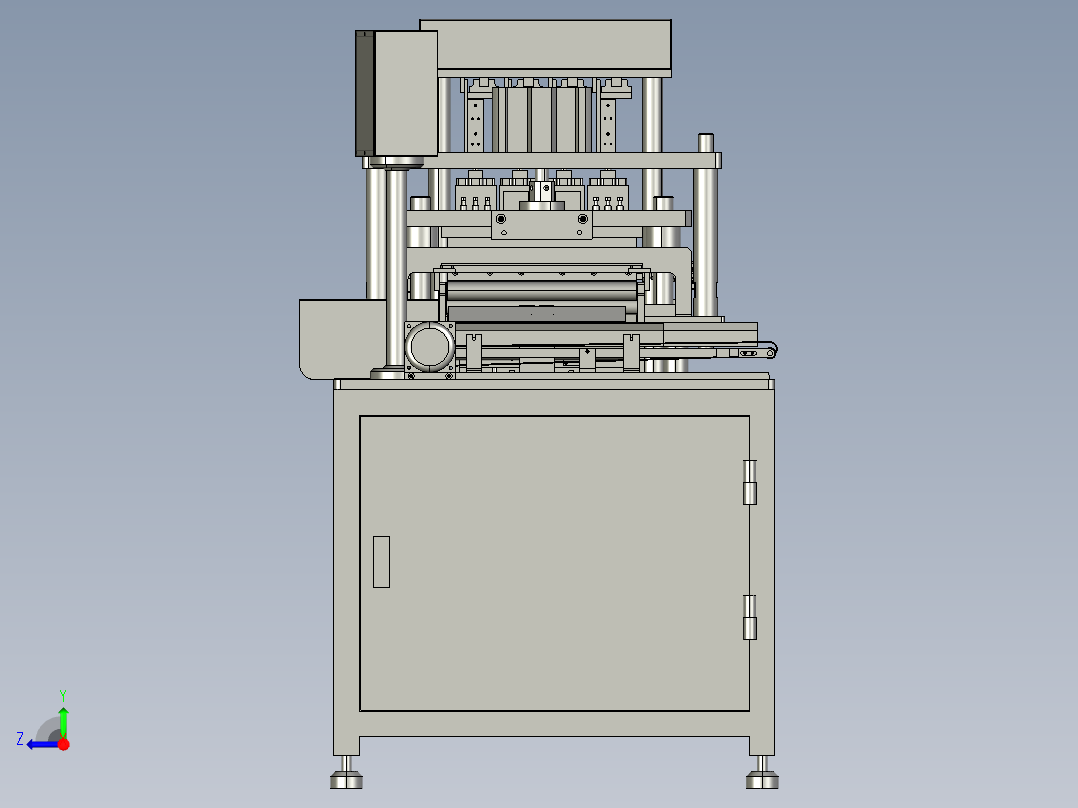 柱形电池极片裁切机分切机右视图