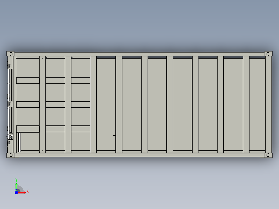 散货箱（集装箱企业）3D模型前视图