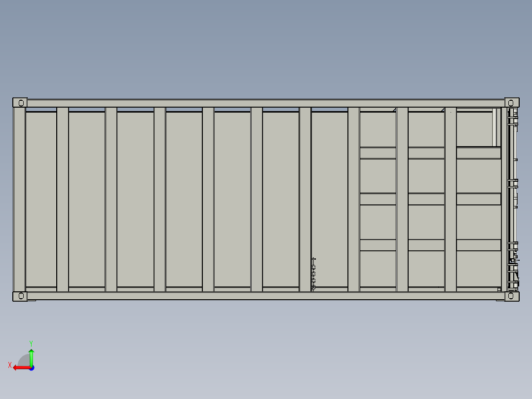 散货箱（集装箱企业）3D模型后视图