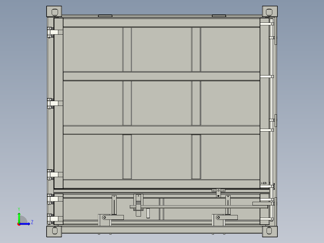 散货箱（集装箱企业）3D模型左视图