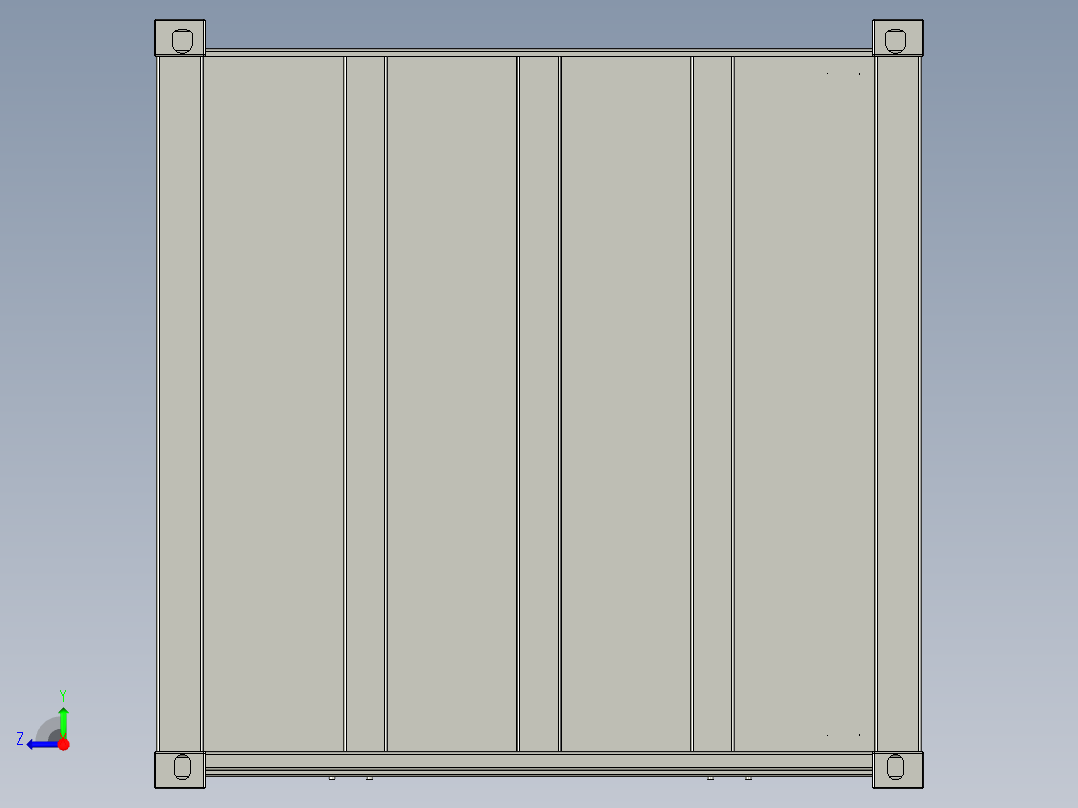 散货箱（集装箱企业）3D模型右视图