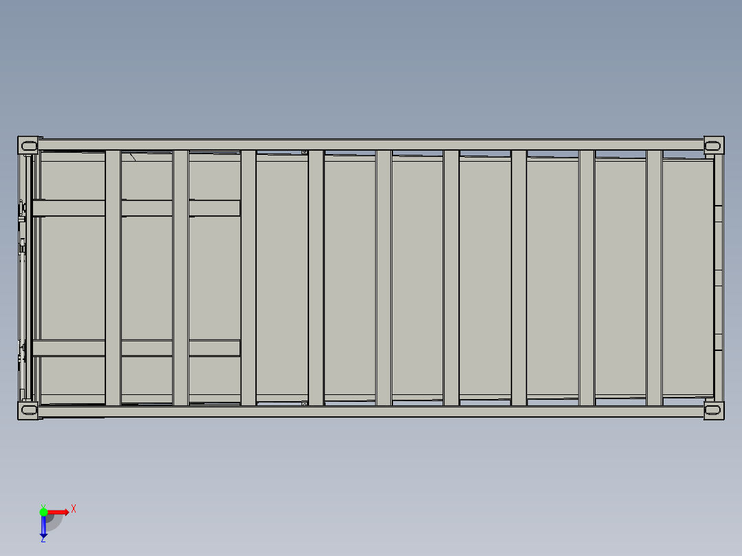 散货箱（集装箱企业）3D模型俯视图