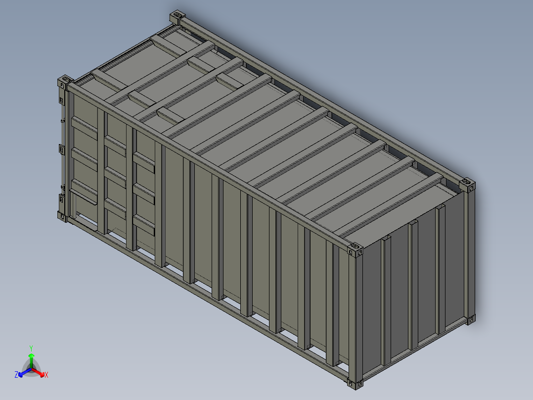 散货箱（集装箱企业）3D模型正等轴测图
