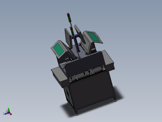 全自动SMT双轨接驳台三轴模组平台双工位滑台3D图纸