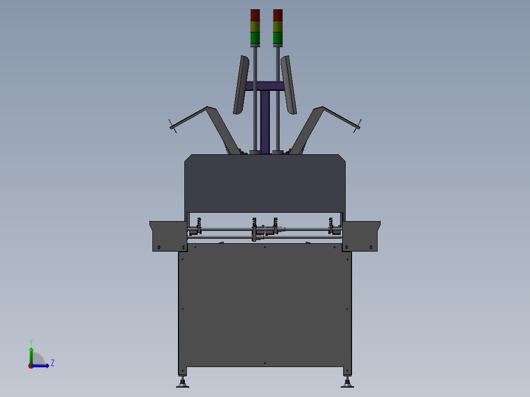 全自动SMT双轨接驳台三轴模组平台双工位滑台3D图纸左视图