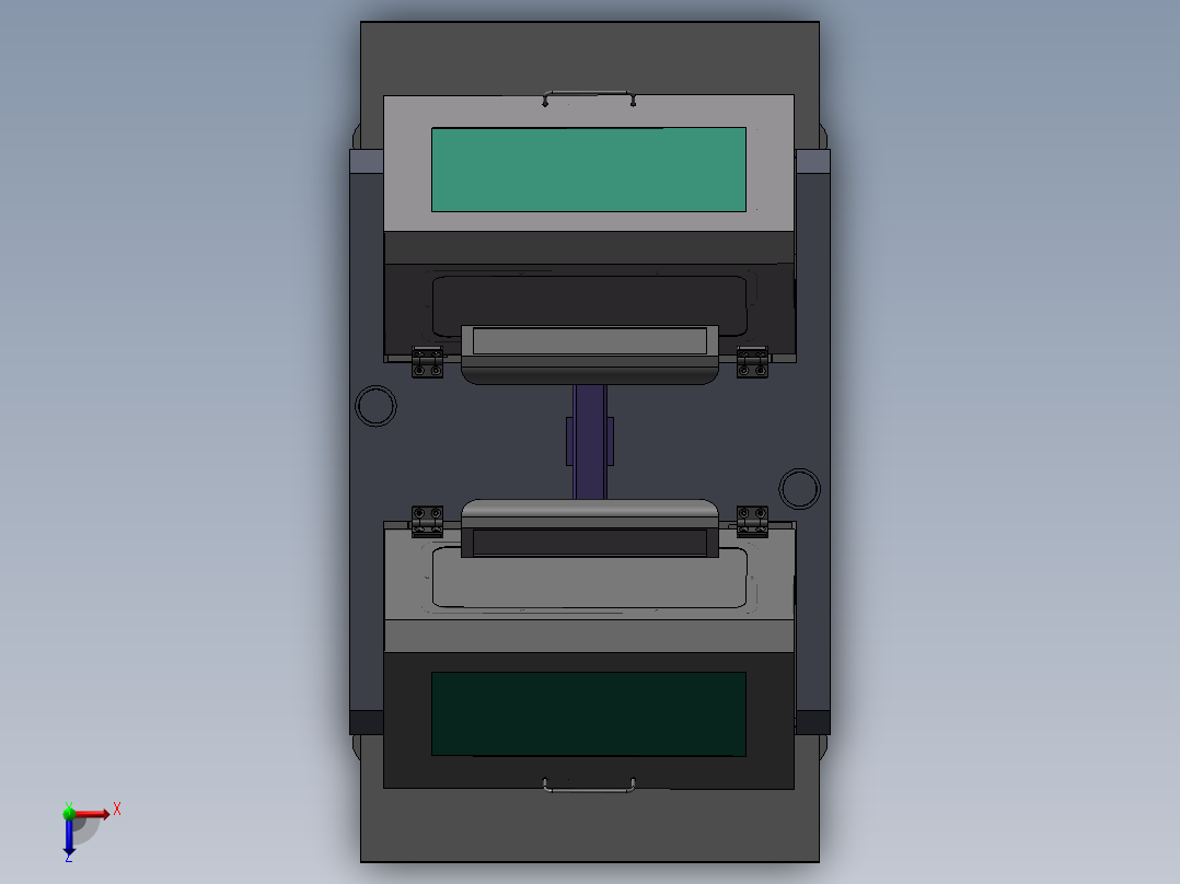 全自动SMT双轨接驳台三轴模组平台双工位滑台3D图纸俯视图