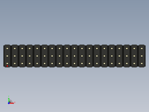 彩色公头100mil（2.54mm）系列-DS1021_black_3x19p_100mil_Type1_rev1.0前视缩略图