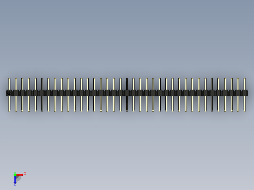 彩色公排针 100mil 2.54mm 系列-DS1022_black_2x37p_100mil_TypeD_rev1.0俯视缩略图