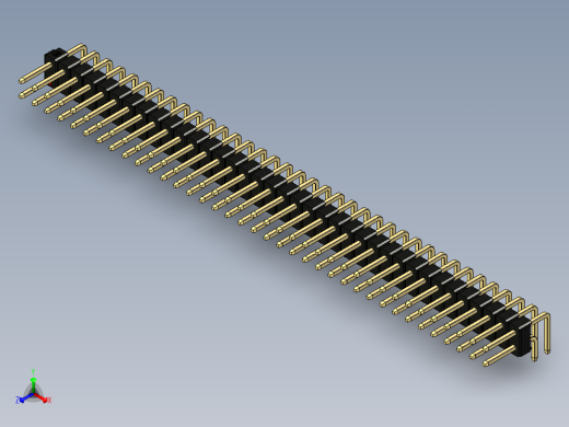 彩色公排针 100mil 2.54mm 系列-DS1022_black_2x37p_100mil_TypeD_rev1.0正等轴测缩略图